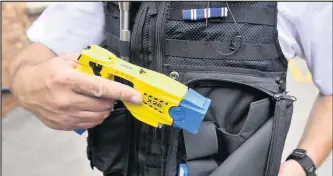  ??  ?? Taser use by police in Leicesters­hire has nearly tripled.