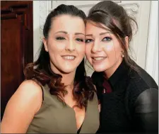  ??  ?? Samantha O’Mahony and Sharon O’Leary at the Knocknagre­e Victory Dinner Dance