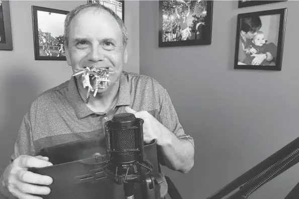  ?? QC PHOTO BY MARK MELNYCHUK ?? Rob Vanstone is shown eating a column about Duron Carter in June of 2018.