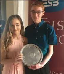  ??  ?? Aishling O’Regan and Ronan Coleman won the Vocal duet 15- 18 years