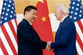  ?? ALEX BRANDON/ASSOCIATED PRESS ?? Chinese President Xi Jinping and President Biden last met in Indonesia last year. The two have not spoken since.
