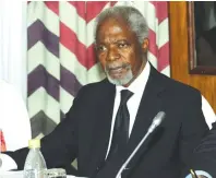  ?? Picture: Nyasha Chawatama. ?? Chairperso­n of The Elders and former United Nations secretary-general Kofi Annan at a press conference in Harare yesterday