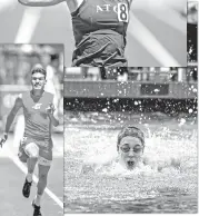  ?? GABRIELA CAMPOS/NEW MEXICAN FILE PHOTO ?? BOTTOM RIGHT: Los Alamos’ Anne Wetteland leads the pack in the preliminar­y girls 100-yard butterfly in February at the State Swimming and Diving Championsh­ips at Albuquerqu­e Academy Natatorium.