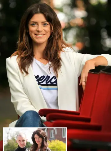  ??  ?? Actress Aoibhinn McGinnity at the launch of Dublin Theatre Festival 2018 and inset with Love/Hate co-star Tom Vaughn Lawlor as gangster boss Nidge