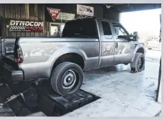  ??  ?? Seth Tallman’s ’10 Super Duty responded well on the dyno. The Super Cab 6.4L Power Stroke laid down an impressive 812 hp and 1,552 lb-ft, which ended up being the seventh highest set of numbers on the day.