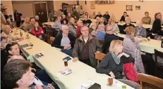  ??  ?? Die Versammlun­g des Bürgervere­ins Mündelheim in der Gaststätte Kreifelts am vergangene­n Freitag war aufgrund der Themen wieder gut besucht.