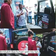 ?? ?? Amitabh Bachchan with his fan.