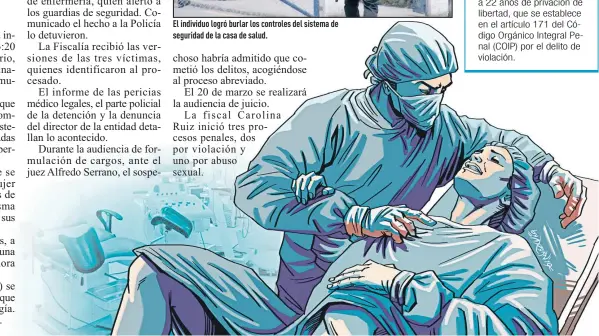  ??  ?? El individuo logró burlar los controles del sistema de seguridad de la casa de salud.