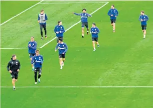  ?? AFP ?? Schalke players attend a training session as the Bundesliga restart looms on Saturday.