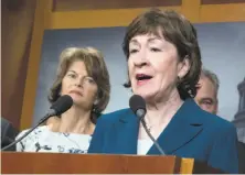  ?? J. Scott Applewhite / Associated Press ?? Sen. Susan Collins of Maine says she would not support a court nominee who “demonstrat­ed hostility to Roe v. Wade.”