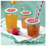  ??  ?? Watermelon lids or coasters