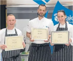  ??  ?? Winning students, from left: Thomas MacNeil, Rafal Kasprzak and Nicola Reilly.