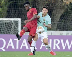  ??  ?? In campo
Amadou Diawara, 22 anni, con la maglia della Primavera contro l’Inter: un test in vista del suo rientro a tempo pieno in gruppo