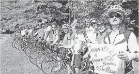  ??  ?? Teen ride 55-72 miles of day during the Tour de Falls. CITY GOSPEL MISSION