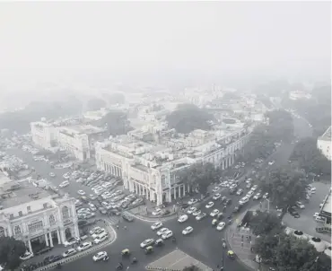  ??  ?? 0 New Delhi is often shrouded in smog in November – leading to dangerous pollution levels