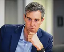  ?? Jessica Phelps / Staff photograph­er ?? Beto O’rourke has been sued by Kelcy Warren, chairman of gas pipeline company Energy Transfer Partners.