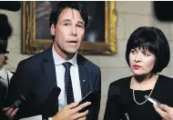  ?? JUSTIN TANG/THE CANADIAN PRESS ?? Health Minister Ginette Petitpas Taylor with Eric Hoskins, who will chair a pharmacare advisory council.