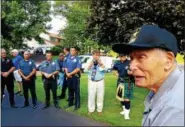  ?? DAN SOKIL - DIGITAL FIRST MEDIA ?? World War II veteran Harry Snyder of Upper Gwynedd speaks about his service during World War II as local police prepare to thank him for his service.