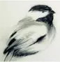  ??  ?? This drawing of a chickadee by Neville Smith, a wellknown graphic artist, makes the delicate bird appear large and powerful.