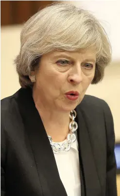  ??  ?? > Prime Minister Theresa May