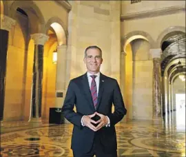  ?? Gary Coronado Los Angeles Times ?? L.A. MAYOR Eric Garcetti, selected by President Biden to be U.S. ambassador to India, will leave a city whose economy is a patchwork of inequity and privilege.