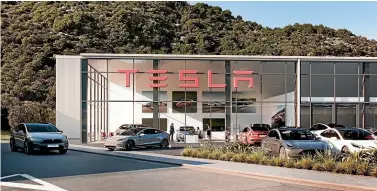  ?? ?? An artist’s rendering of Tesla’s proposed Wellington showroom. Elon Musk’s company already has a showroom presence in Auckland, and is eyeing Christchur­ch, Hamilton and possibly Tauranga.