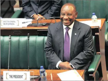  ??  ?? CLEAN SWEEP: President Cyril Ramaphosa arrives to address the House of the Traditiona­l Leaders. A true leader would appoint the best people for the job, says the writer.