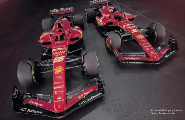  ?? ?? El Ferrari SF-24 que pilotarán Sainz y Leclerc este año.