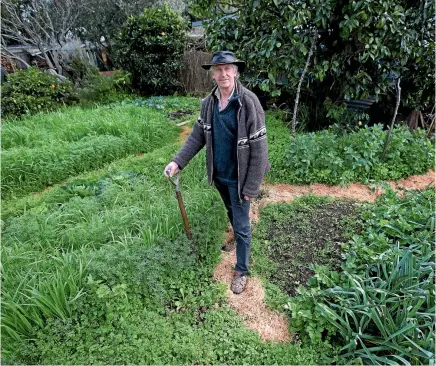  ?? PHOTOS: MURRAY WILSON/FAIRFAX NZ ?? Harvey Jones’ Ashhurst garden is an illustrati­on of how some residents are choosing to be more self-reliant and lessen their impact on the environmen­t.