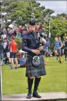  ??  ?? Piper Malin Lewis, 17, from Bernisdale impresses the judges in the local Piobaireac­hd 16 years and over competitio­n.