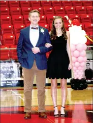  ?? MARK HUMPHREY ENTERPRISE-LEADER ?? Farmington 2018 graduate, Will Danenhauer, son of Chris and Audrea Danenhauer; shown as a Color’s Day king candidate escorted by Makayla Grant, daughter of James and Marcella Grant; concluded his high school days with a prayer for his class at...