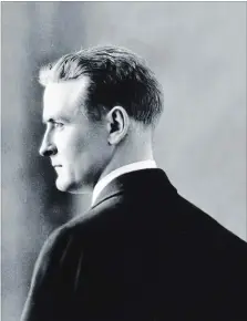  ?? METROLAND FILE PHOTO ?? F. Scott Fitzgerald, author of The Great Gatsby, posed for this studio portrait in 1925 as his finest work was being released.