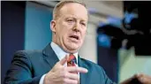  ?? ANDREW HARNIK/AP ?? White House press secretary Sean Spicer drew fire Tuesday after saying even Hitler didn’t use chemical weapons.