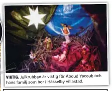  ??  ?? VIKTIG. Julkrubban är viktig för Aboud Yacoub och hans familj som bor i Hässelby villastad.
