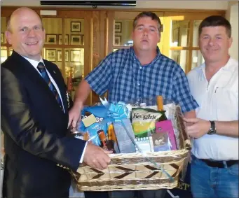  ??  ?? Pictured at the presentati­on for the Laytown & Bettystown Open Week Fourball, kindly sponsored by Ray Gough of Goughs of Ardcath, were Captain Denis Taylor and Ray Gough with Michael Sweeney who won first prize with his playing partner Niall Kelly.