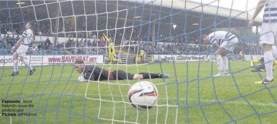  ??  ?? Morton ...............0 St Mirren............1
Fantastic Jason Naismith scores the winning goal Picture Jeff Holmes