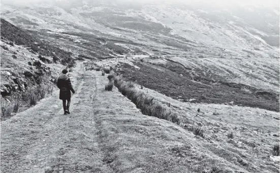  ?? JOHN CARPENTER Chicago Tribune/TNS ?? The writer's wife, Mary Carpenter, walks along the Pilgrims Path near Teelin in County Donegal. The west coast of Ireland is a pleasure to explore on foot.