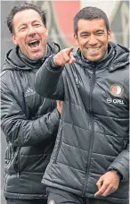  ?? ?? Jean-Paul van Gastel with Giovanni van Bronckhors­t during their time working together at Feyenoord