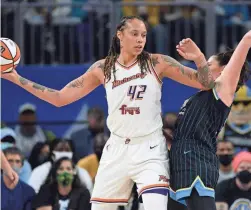  ?? PAUL BEATY/AP ?? Mercury center Brittney Griner, seen in 2011, has reportedly re-signed with the Mercury on a one-year contract.