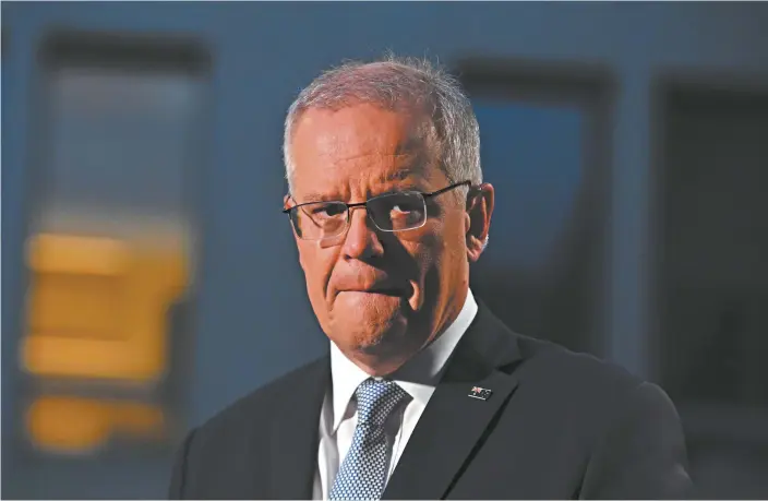  ?? AAP Image / Mick Tsikas ?? Scott Morrison outside Parliament House, Canberra, midweek.