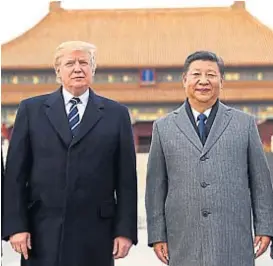  ?? (AP) ?? Relación. Los presidente­s de Estados Unidos, Donald Trump, y de China, Xi Jinping, mantienen una tensa disputa comercial.