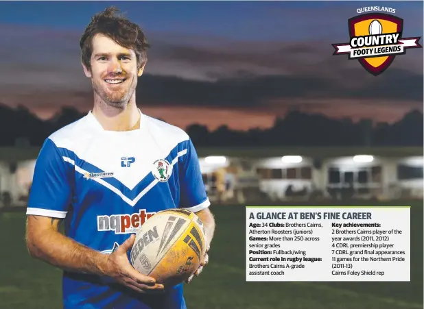  ?? Picture: BRENDAN RADKE ?? PLAYING NEW ROLE: Ben Fitzpatric­k played for Cairns Brothers in the CDRL for 14 years and is now an assistant coach for the Manunda club.