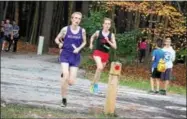  ?? PHOTO PROVIDED ?? Ballston Spa’s Tim Dwyer, competes in the boys Suburban Council Cross Country Championsh­ips Nov. 1 at Saratoga Spa State Park.