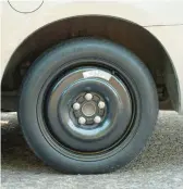  ?? DREAMSTIME ?? A reader’s van has a space saver spare tire.