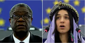  ?? AP ?? Denis Mukwege y Nadia Murad, ganadores del Premio Nobel de la Paz.