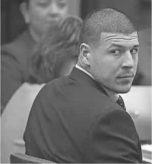  ?? NANCY LANE/AP ?? Aaron Hernandez’s epic fall ended with suicide in a prison cell.
