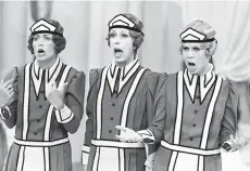  ??  ?? Vicki Lawrence, right, a regular on “The Carol Burnett Show,” which ran on TV for 11 years, says she’s glad to be back working just part time. Here she does a skit on the show “Carol and Company,” with Carol Burnett, center, and actress Penny Marshall...