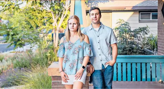  ?? KIM RAFF/THE NEW YORK TIMES ?? Rob Ettaro and Kaliana Veros at their home July 12 in Salt Lake City.