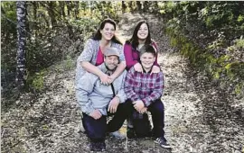  ?? Mindi Ramos ?? THE SHEPHERDS tried to escape after their cars caught fire in Redwood Valley. Parents Sara and Jon and daughter Kressa are hospitaliz­ed. Kai, 14, died.