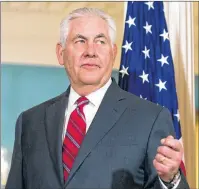  ?? AP PHOTO ?? U.S. Secretary of State Rex Tillerson is seen at the State Department in Washington Thursday. The White House is discussing a plan to replace Tillerson with CIA director Mike Pompeo, according to an administra­tion official, who sought anonymity to...